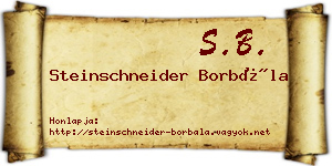Steinschneider Borbála névjegykártya